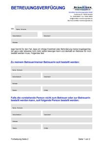 Betreuungsverfügung Formular Muster pdf Betreuungsverfügung Formular Muster pdf