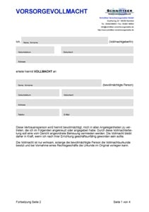 Vorsorgevollmacht Formular Muster pdf Vorsorgevollmacht Formular Muster pdf
